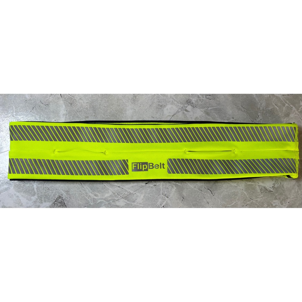 FlipBelt Reflective Running Belt Neon Yellow High Visibility Waist Pack XL
